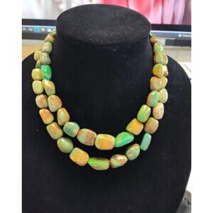 DTR Jay King Double Strand Nugget Turquoise Necklace Mine Finds 17-19.5"